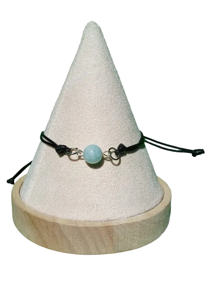 Bracelet 1 perle Amazonite bleue AB