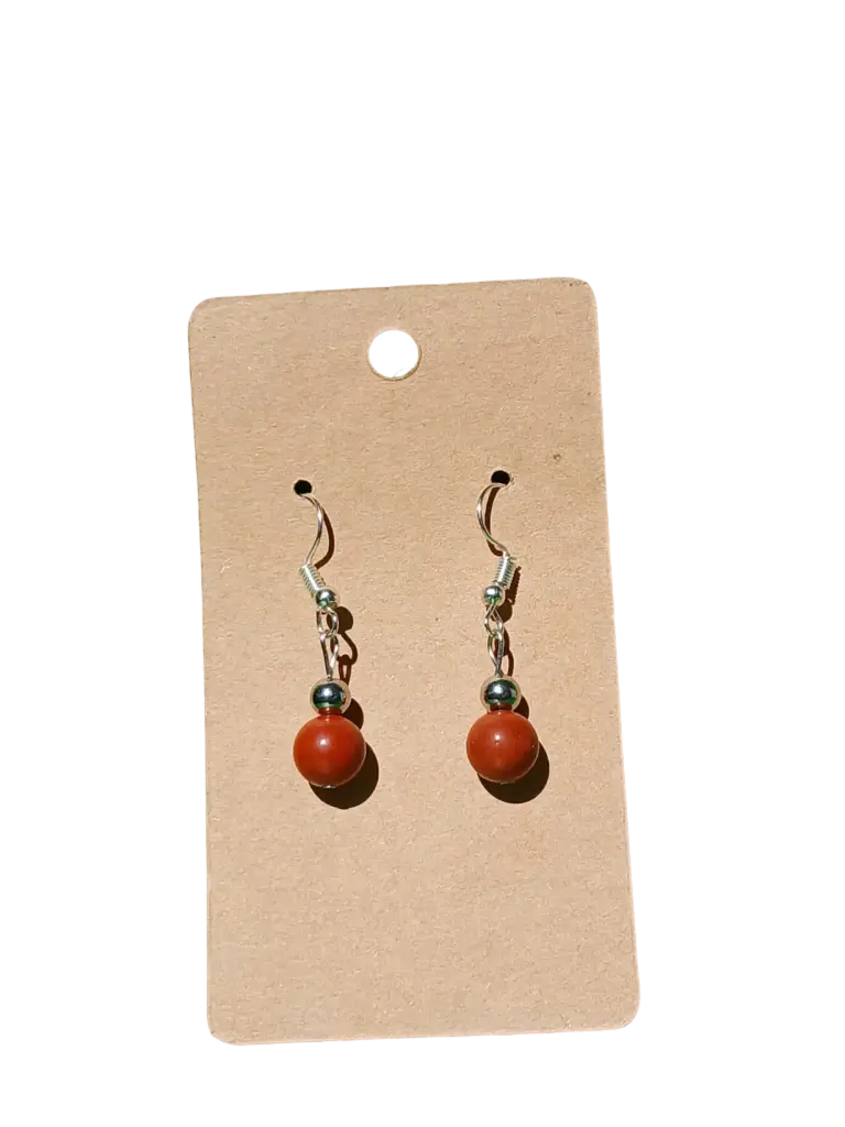Boucles d'oreilles Jaspe rouge 5A