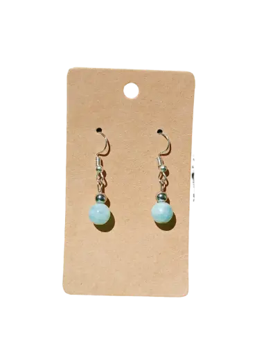 Boucles d'oreilles Amazonite bleue AB