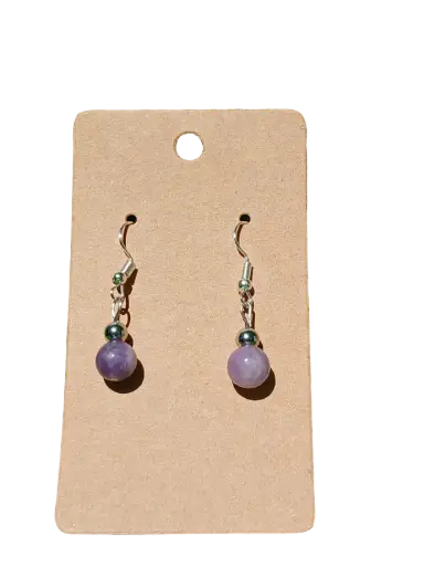 Boucles d'oreilles Lépidolite AB