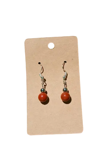 Boucles d'oreilles Jaspe rouge 5A